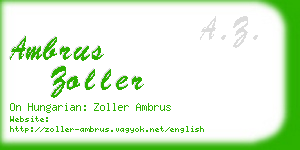 ambrus zoller business card